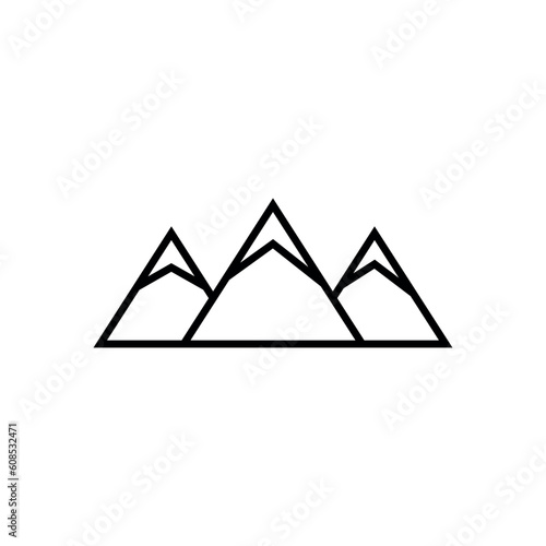 Mountains line icon, logo vector