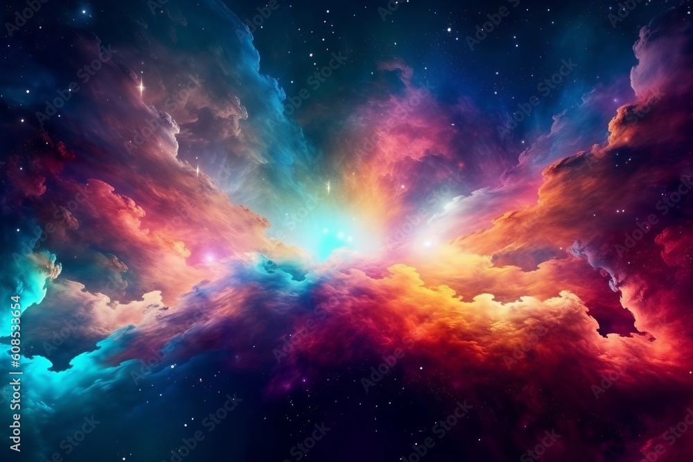 Endless Cosmos: A Magical Spectrum of Colors, Galaxies, and Starry Nights, Generative AI.