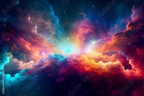 Endless Cosmos  A Magical Spectrum of Colors  Galaxies  and Starry Nights  Generative AI.