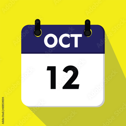 calendar with a date, 12 october icon, new calender, calender icon