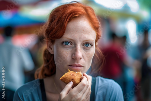 From Food Trucks to Street Vendors: A Woman's Epicurean Expedition, ai generative photo