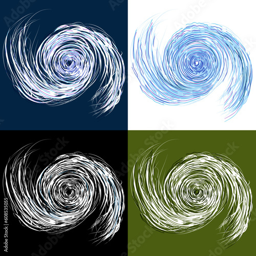 An image of a set of hurricane drawings.