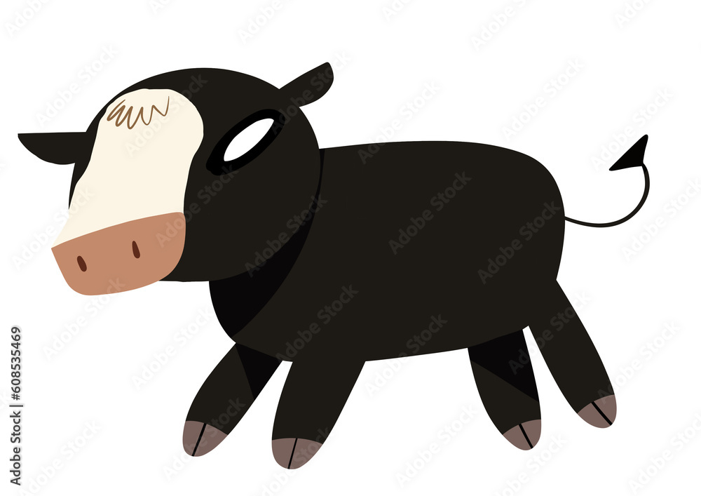 Obraz premium black and white cow