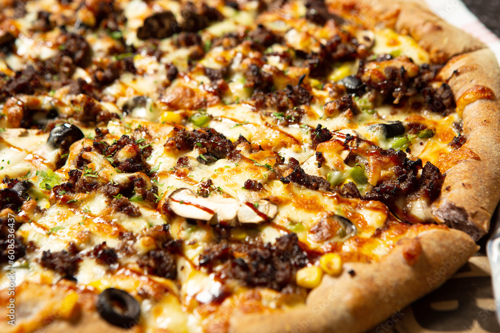 Bulgogi Pizza on the table Bulgogi Pizza on the table