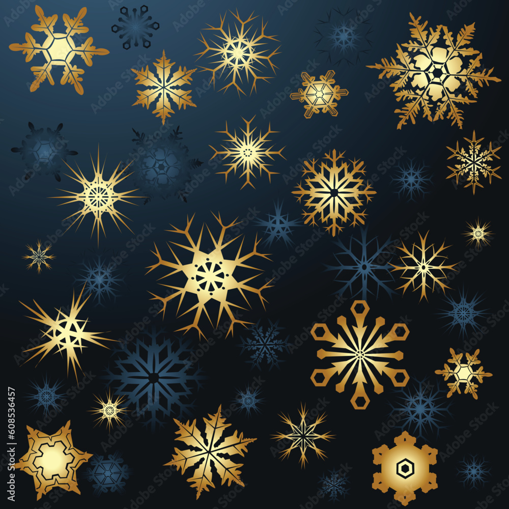 Golden snowflakes Golden snowflakes