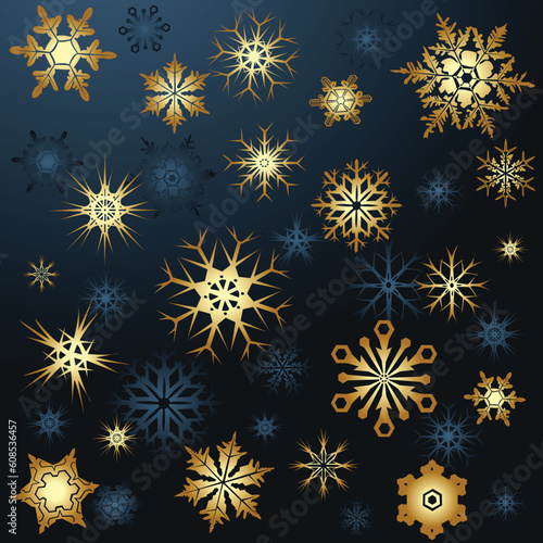 Golden snowflakes