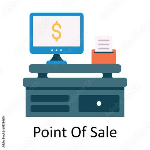 Point Of Sale Vector  Flat Icon Design illustration. Ecommerce and shopping Symbol on White background EPS 10 File