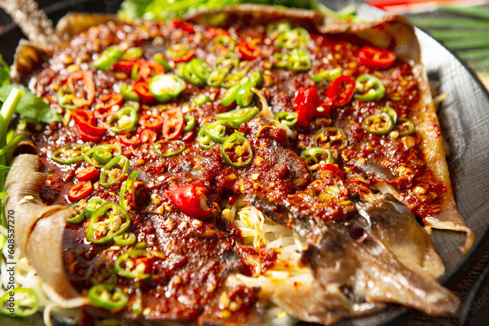 food boiled down in soy sauce or other seasonings food boiled down in soy sauce or other seasonings