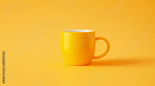 A yellow cup on a yellow background, created using Generative AI tools