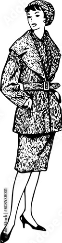 Fashion model isolated on white