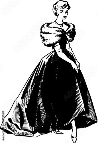 Fashion model isolated on white