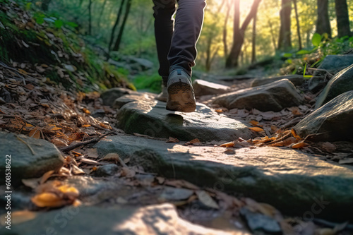 Nature's Path Exploring the Wilderness on a Serene Trail. created with Generative AI