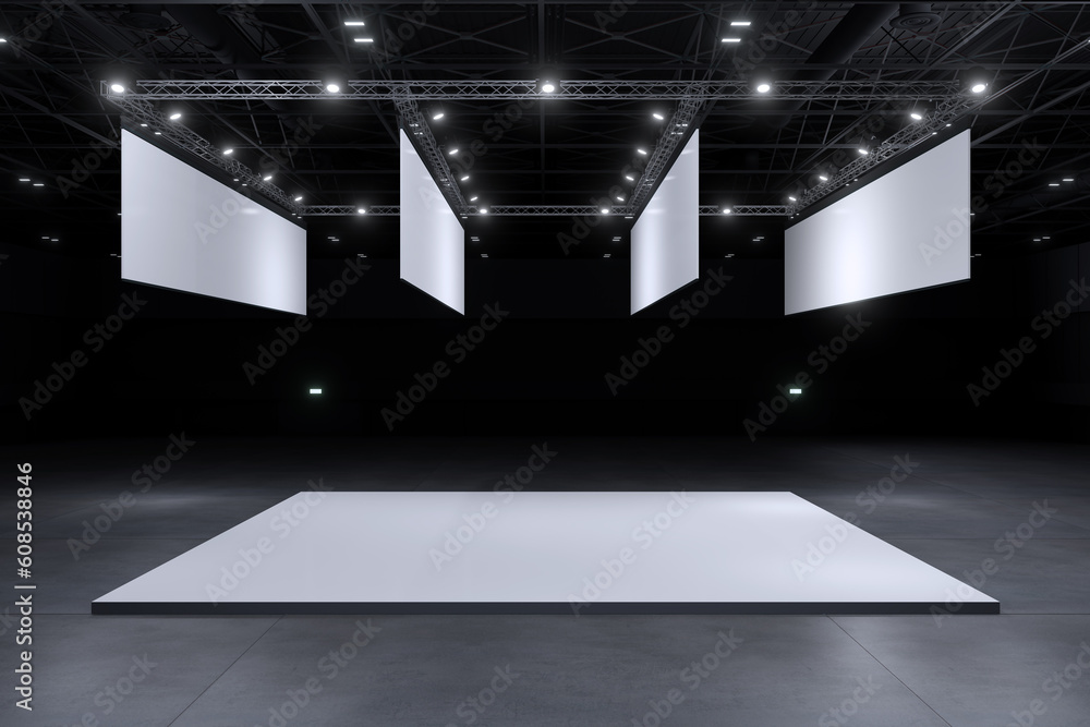 Exhibition stand for mockup and Corporate identity,Display design.Empty ...