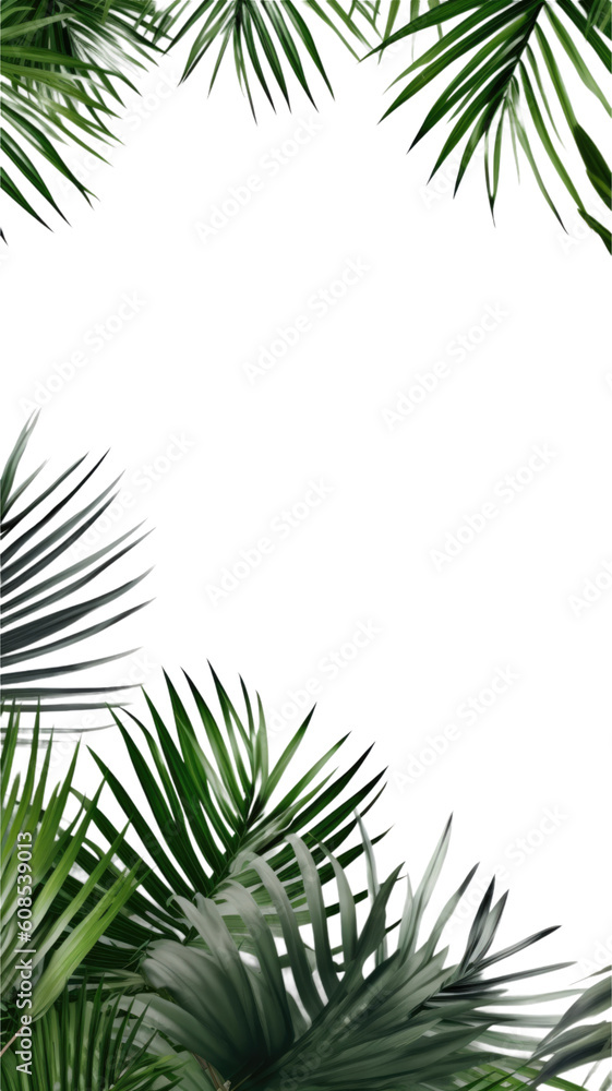 majestic palm fronds as a frame border, isolated with negative space for layouts majestic palm fronds as a frame border, isolated with negative space for layouts