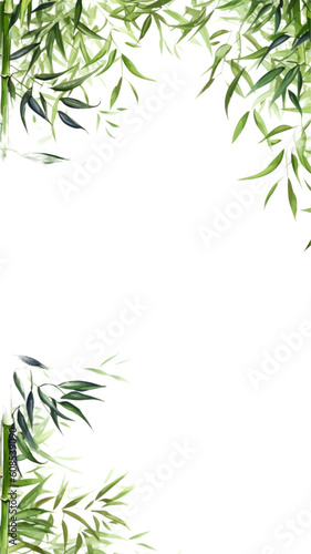 verdant bamboo leaves as a frame border, isolated with negative space for layouts © Perfect PNG