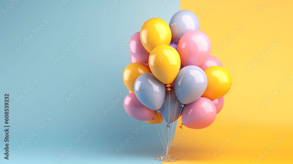 Bunch of bright balloons and space for text againts. Bunch of bright balloons and space for text againts.