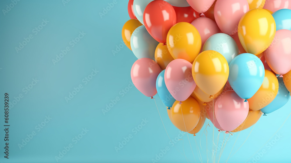 Bunch of bright balloons and space for text againts. Bunch of bright balloons and space for text againts.