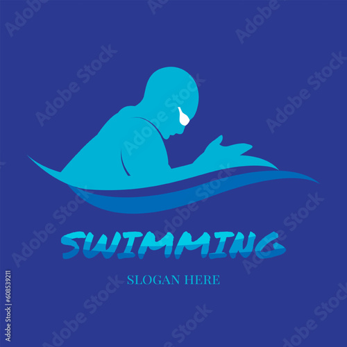 breaststroke swimming crawl logo design