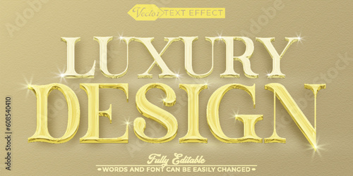 Soft Shiny Golden Luxury Design Vector Editable Text Effect Template