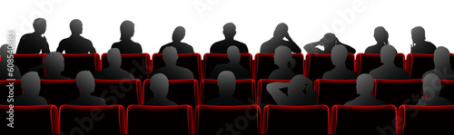 Audience sat in theatre or cinema style chairs