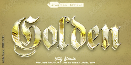 Medieval Golden Vector Editable Text Effect Template