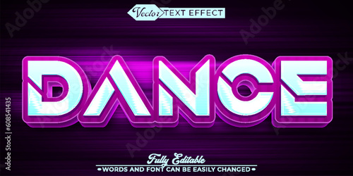 Shiny Night Club Dance Vector Editable Text Effect Template