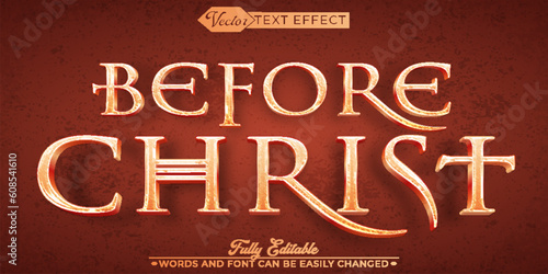 Before Christ Vector Editable Text Effect Template