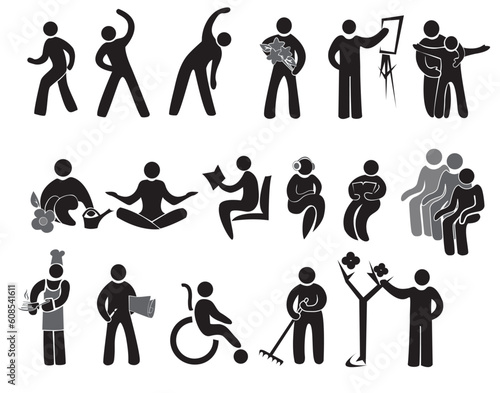 Icons of activities of people after 65+