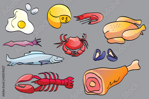 clips-art of protein food