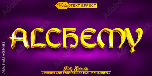 Golden Mystic Shiny Alchemy Vector Editable Text Effect Template