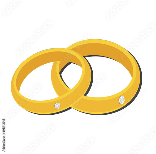 Simple Symbol wedding vector, simple icon marrieage, Ring gold vector illustraton, Icon engagement.