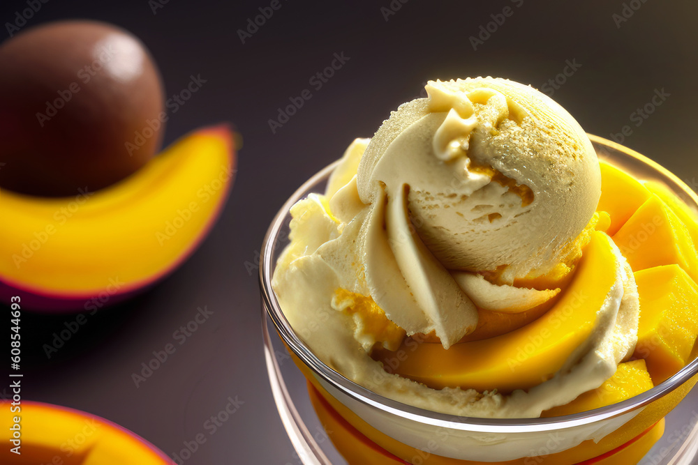 mango ice cream, generated by artificial intelligence mango ice cream, generated by artificial intelligence