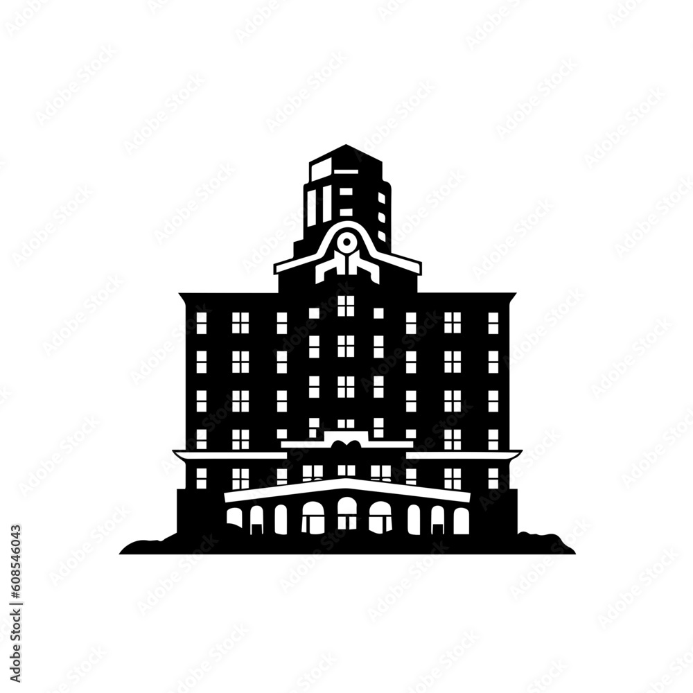 Hotel Logo Monochrome Design Style