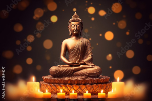 buddha statue generative ai © idealxone