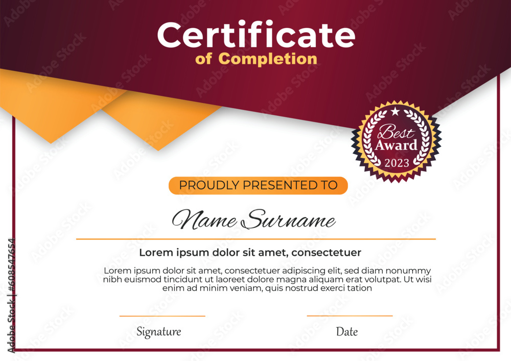 Fototapeta premium Professional Certificate Design Template