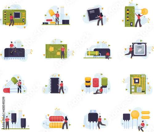 Microchip Icons Set