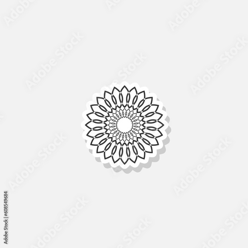 Mandala icon sticker isolated on white