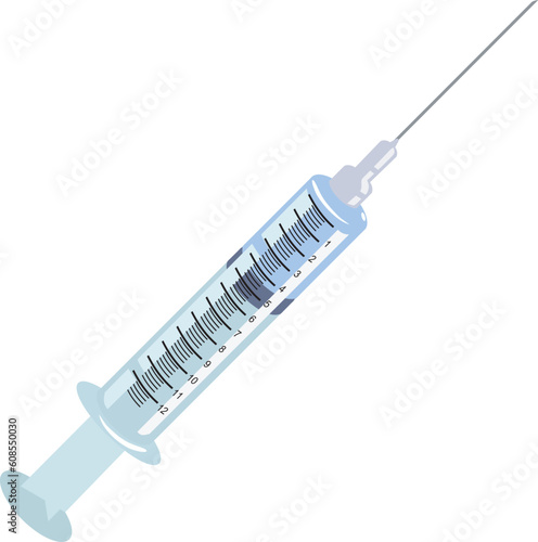 Illustration of medical syringe on white background