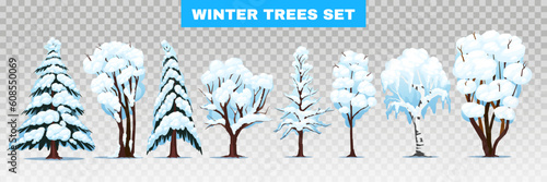 Winter Trees Transparent Set