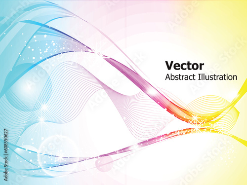abstract colorful rainbow shiny wave background vector illustration