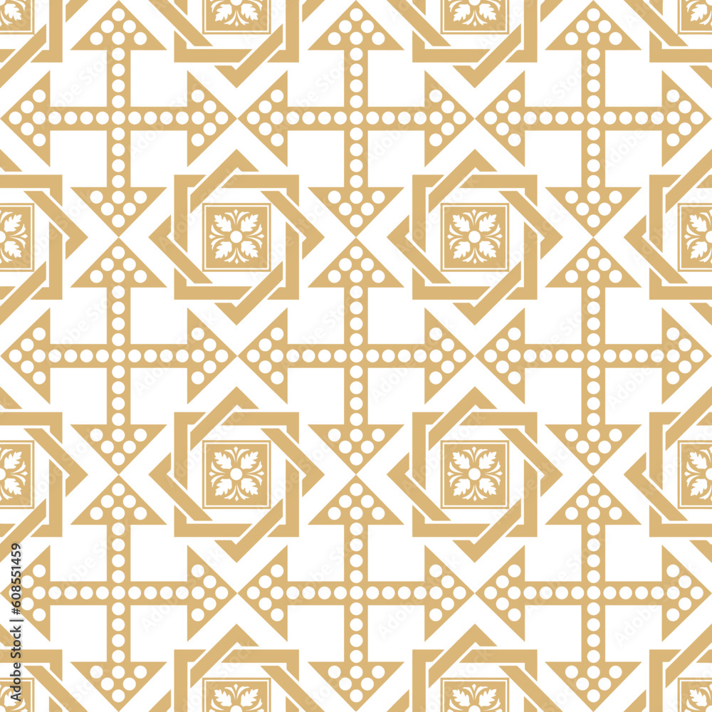 Seamless pattern of beautiful floral and dots pattern Seamless pattern of beautiful floral and dots pattern