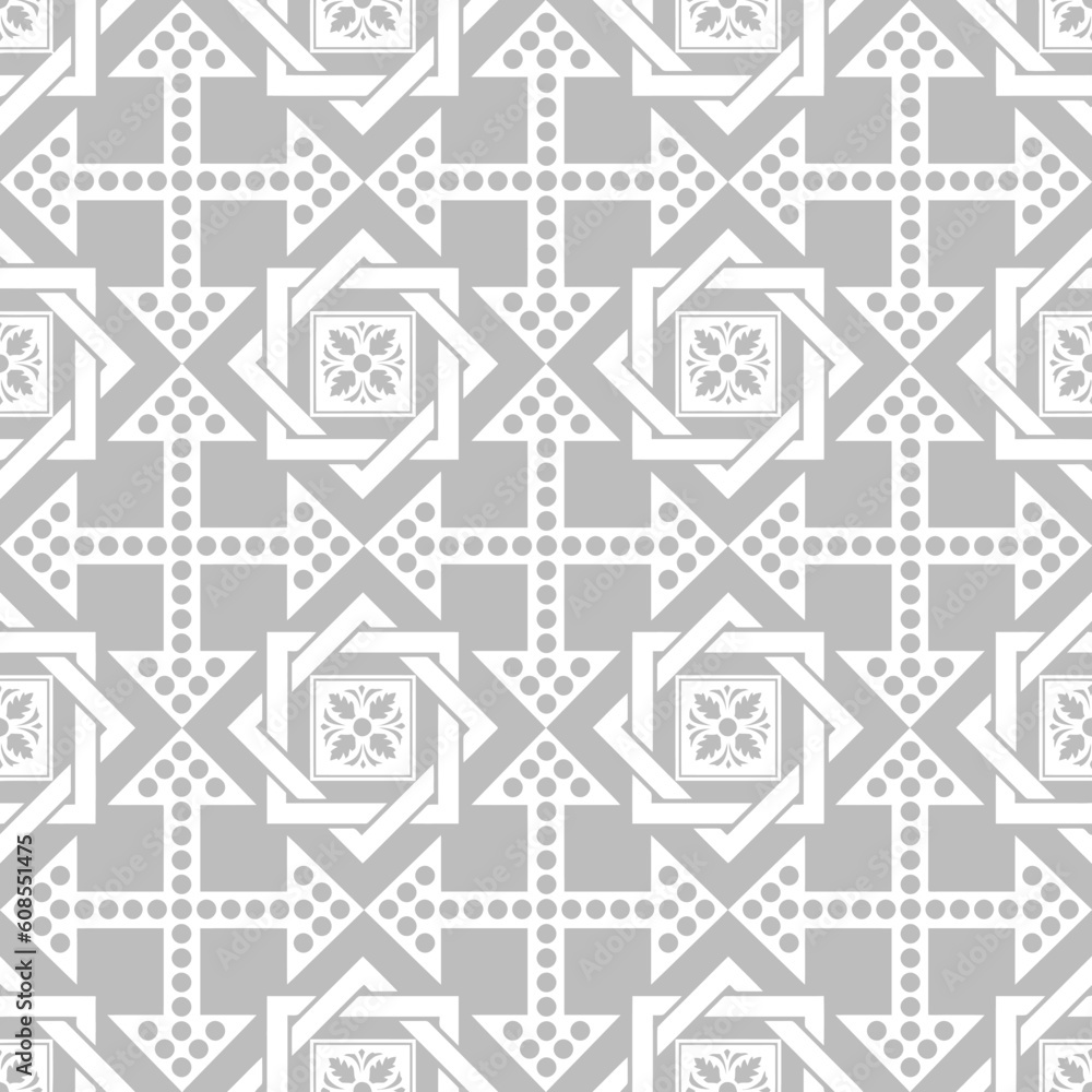 Seamless pattern of beautiful floral and dots pattern Seamless pattern of beautiful floral and dots pattern