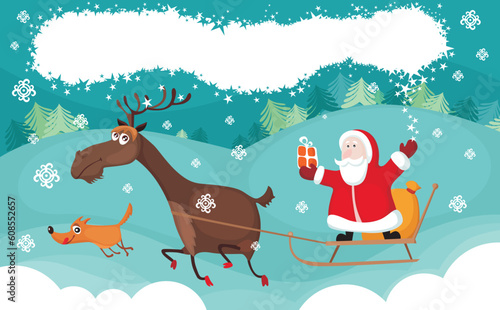 vector illustration of a christmas card