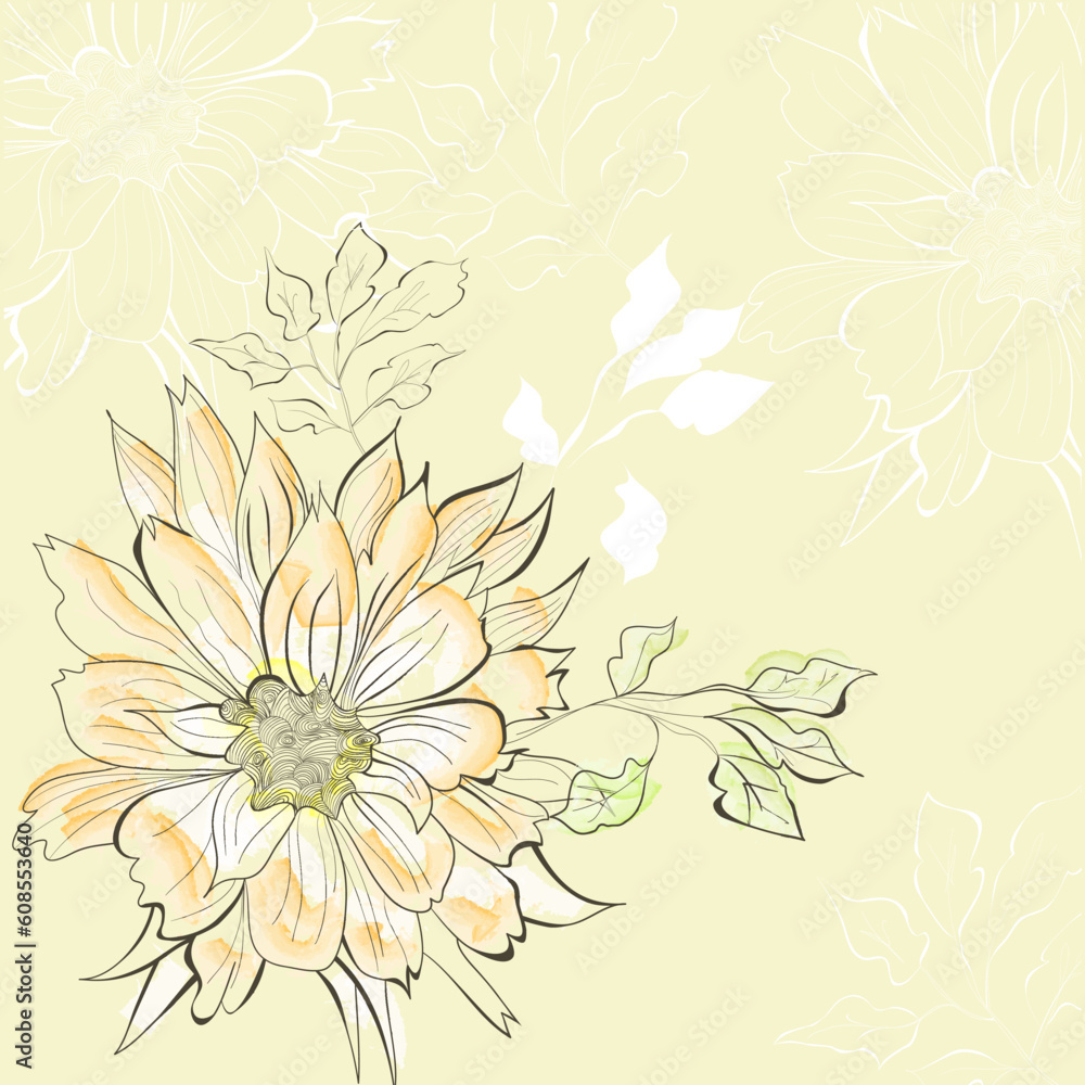 Decorative background with floral element