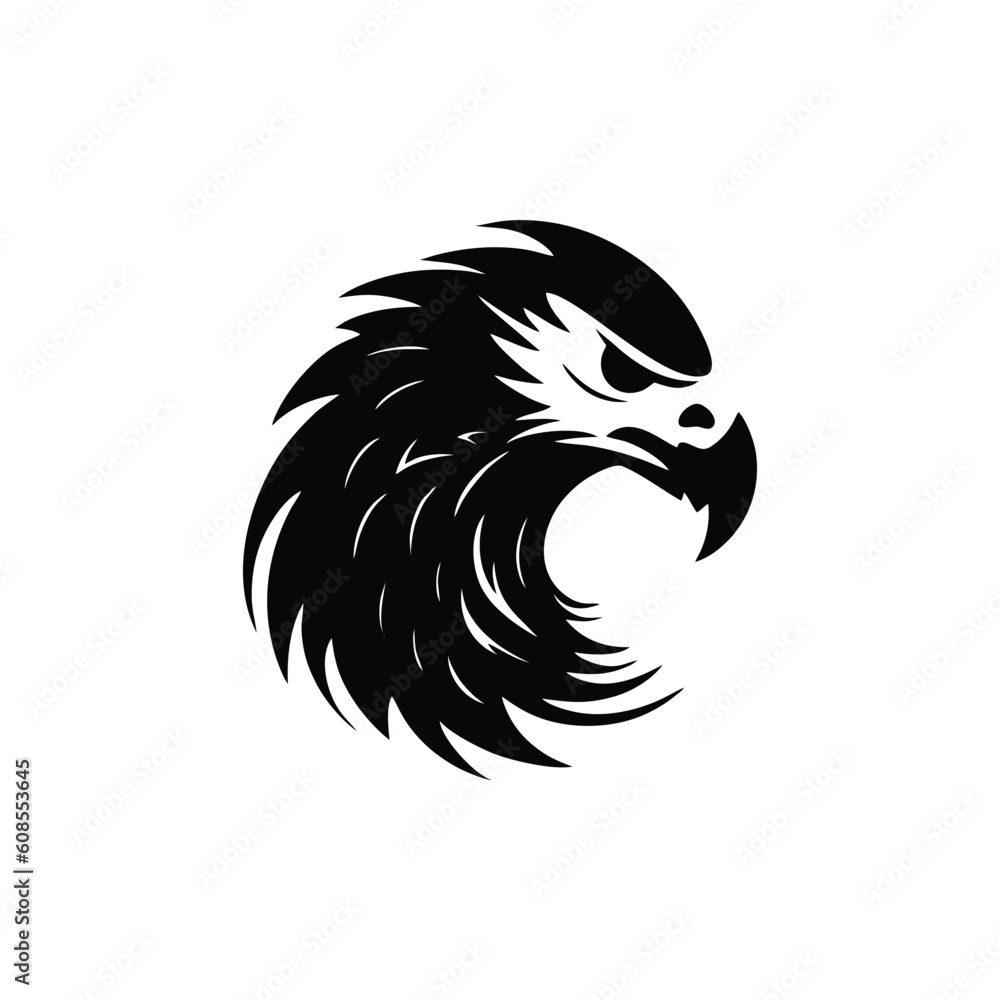 Obraz premium eagle logo design black and white