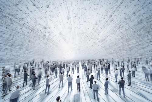 Networking, social media, SNS. Many people connected each to other. Customer global structure networking connection, Digital marketing, Communication network, Internet business. Generative AI