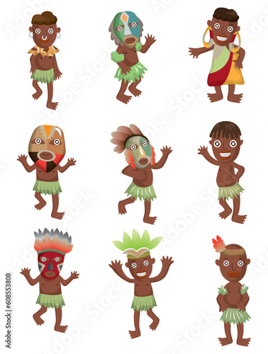 cartoon Africa Indigenous icons