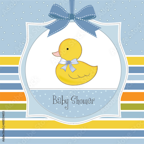 welcome baby card with duck