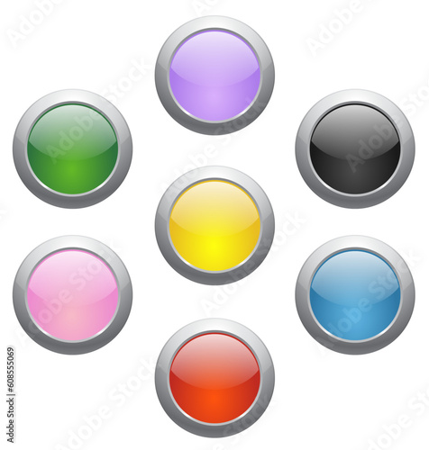Free Download Set of seven colored glossy icons - GFXLoad