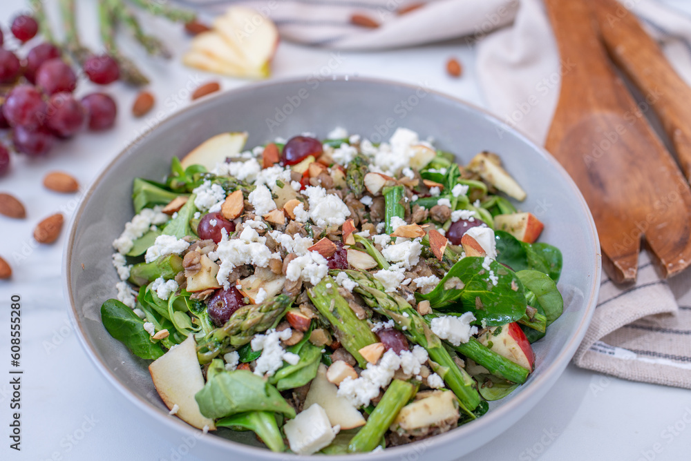 healthy home made asparagus salad